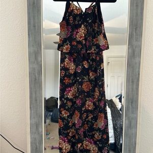 Monteau Black Floral Maxi Dress